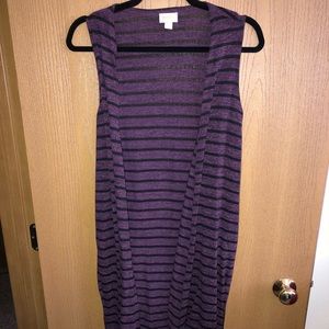 XS LuLaRoe purple and black sweater vest